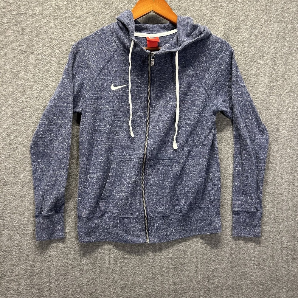 Nike Full Zip Hoodie Jacket Women's Small Blue Lightweight Gym Casual Workout